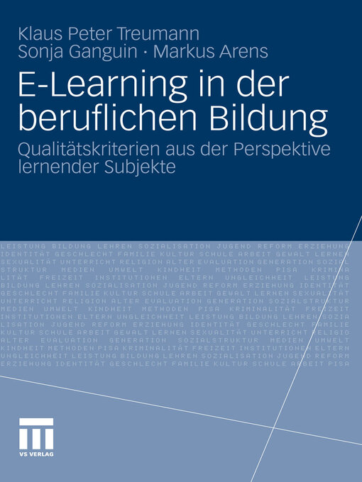 Title details for E-Learning in der beruflichen Bildung by Klaus Peter Treumann - Available